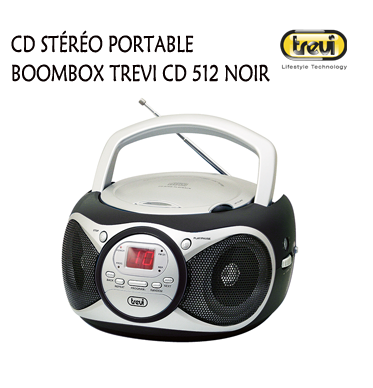 CD STÉRÉO PORTABLE BOOMBOX TREVI CD 512 NOIR