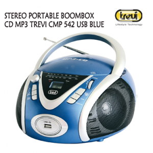 STEREO PORTABLE BOOMBOX CD MP3 TREVI CMP 542 USB BLUE